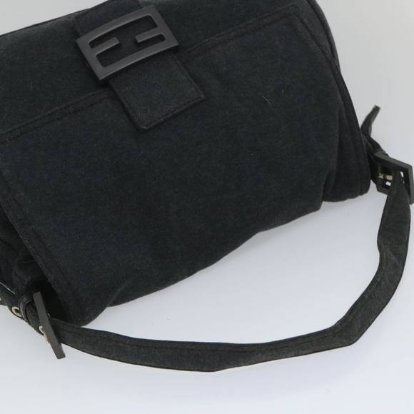 FENDI Mamma Baguette Shoulder Bag Cotton Gray 2305 26325 008 Auth ep2054 - Picture 6 of 16